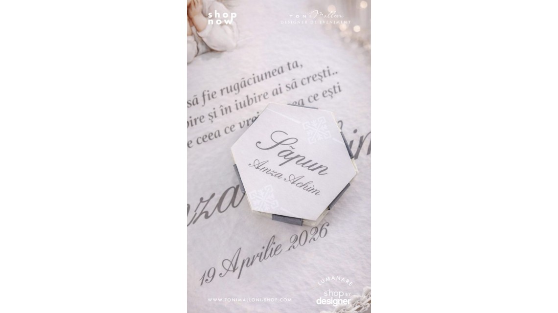 Trusou botez băiat Înger Alb elegant cu îngerași și aripi brodate 17
